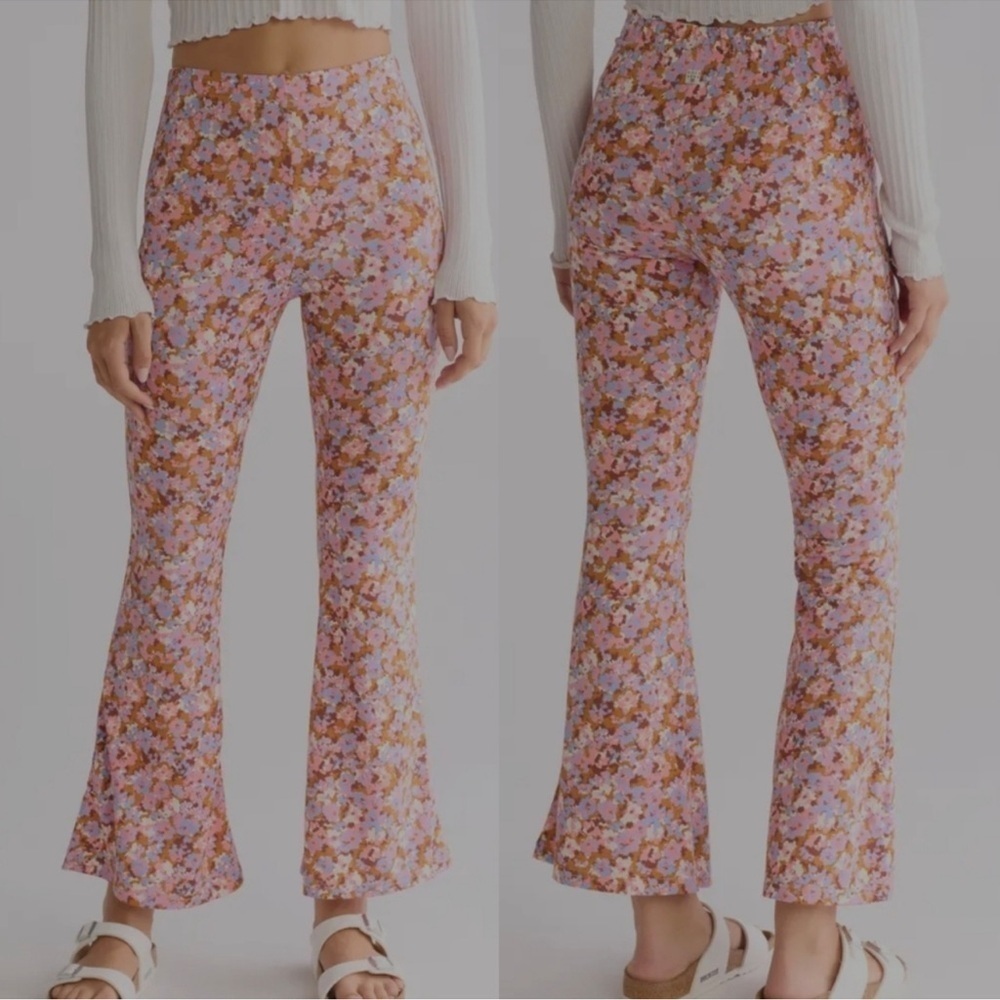 Billabong Hang Loose Ditsy Floral Print High Rise Waist Retro Flare Pant NWT